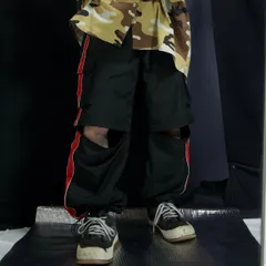 90s 2Way Detachable PU Coated Mat Black Sideline Parachute Cargo Pants/Shorts  デタッチャブル PUコーティング マットブラック サイドライン パラシュート カーゴパンツ ショーツ