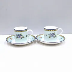 ティファニー(TIFFANY ＆Co.) モーニンググローリー デミタスカップ＆ソーサー ペアセット 2000年製 【中古】 JA-19899