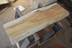 アウトレット ヒノキ(檜)の一枚板 長さ約98cm 幅約25～34cm 厚さ約2.9cm DIY用 Z007