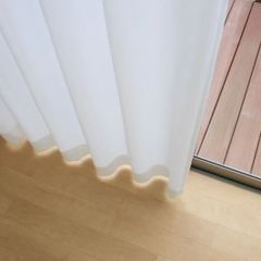 【防虫】レースカーテン　無地　ホワイト　巾115cm×丈113cm　1枚入り