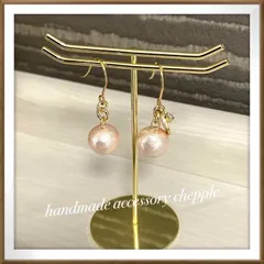 No.873  一粒コットンパールピアス　コットンパールイヤリング　ピアス　コットンパールのピアス　ハンドメイドピアス