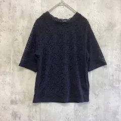 MAJESTIC LEGON マジェスティックレゴン　5分袖レースカットソー　レディース　黒　Mサイズ