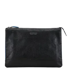 美品！バーバリーブラックレーベル　黒 キャンバス レザー セカンドクラッチバッグ BURBERRY BLACK LABEL（セカンドバッグ/クラッチバッグ）の