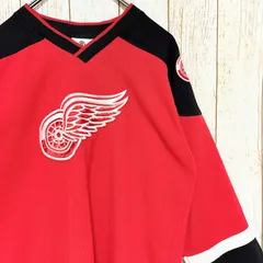 90s NHL Detroit Redwings デトロイト・レッドウィングス フョードロフ プリント ユニホーム ゲームシャツ M USA古着