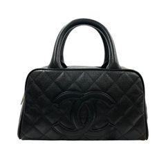 【CHANEL】シャネル ミニボストン A20996 ハンドバッグ レザー レディース 9番台 キャビアスキン 黒 ブラック ボーリング