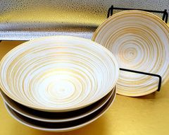 有田焼　匠の蔵　金彩筋紋お茶漬碗　小　四客揃い