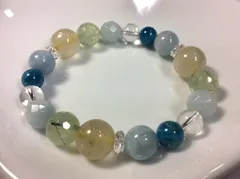 恋愛運アクアマリン成功運カイヤナイト仕事運プレナイトのブレスレット16㎝新品