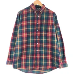 古着 80~90年代 エルエルビーン L.L.Bean 長袖 ボタンダウン ライトネルチェックシャツ USA製 メンズL相当 ヴィンテージ/eaa527034