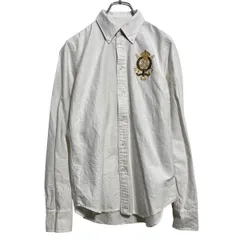 RALPH LAUREN 長袖 柄シャツ ラルフローレン キッズ M~ ホワイト ボタンダウン 古着卸 アメリカ仕入 a703-5157