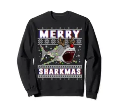 面白い シャークマス サメ アグリークリスマスセーター トレーナー