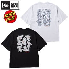 新品 NEWERA ニューエラ 正規品 SANTA CRUZ サンタクルーズ コラボ 半袖 Tシャツ ティーシャツ 半袖Tシャツ ロゴ ハンド 手 グラフィック プリント ユニセックス メンズ レディース 白 ホワイト 黒 ブラック