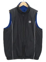 CLUNK BORDEAUX FRANCE クランク ゴルフ ベスト リバーシブル 中綿 CLMC6F102 L 黒 ブラック 青 ブルー