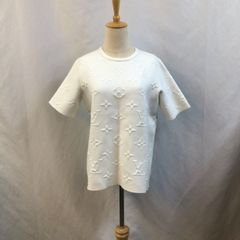 Louis Vuitton　ルイ ヴィトン　LV　3D　モノグラム　エンボス　ホワイト　コットン　半袖　Tシャツ　トップス