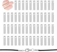 UNICRAFTALE 100個 ステンレススチール コードエンド キャップ 1mm 内径 コラム コーン レザー ジュエリー メイキング ブレスレット ターミネーター ネックレス ジュエリー製作用(スチールカラー。,  7mm)