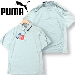 新品 PUMA GOLF プーマ ゴルフ 接触冷感 ICELIVE PF ストレッチ ハイブリッドネック 半袖 ポロシャツ XL ターコイズ ace