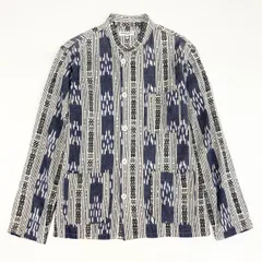 25f14 ENGINEERED GARMENTS エンジニアドガーメンツ 長袖シャツ デイトンシャツ かすり柄 スタンドカラー コットンシャツ メンズ 男性用 XS グレー系 綿100％