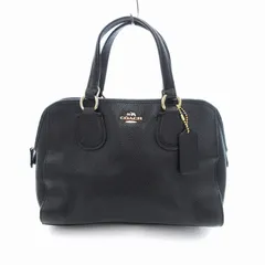 極美品　コーチ　ミニボストン　2way ショルダーバッグ　2層　レザー　黒 COACH】コーチ バッグ コーティングキャンバス レザー