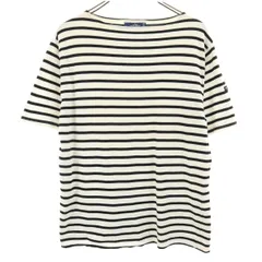 SAINT JAMES セントジェームス フランス製 ボーダー柄 半袖 ボートネック バスクシャツ 4 ホワイト レディース 古着