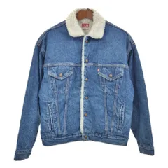 90年代 USA製 Levi's リーバイス ボア デニムジャケット ブルー (メンズ L) 中古 古着 Q9023