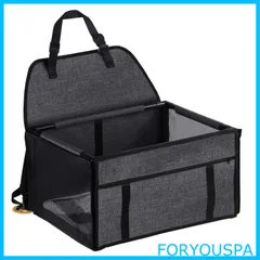 【特価商品】Yullmu ペット用ドライブボックス 車用ペットシート 座席シート 折り畳み式カバー 飛び出し防止 防水 通気 洗濯可 汚れにくい 犬 猫 旅行 ペットキャリー (黒)