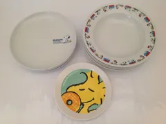 【未使用】非売品 セブンイレブン スヌーピー スープ皿４枚＆平丸皿４枚＆ミスドの丸皿１枚 全9枚セット