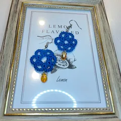 タティングレース お花と雫のピアス