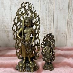 古美術　牧田秀雲作　不動明王立像　仏教美術 2体