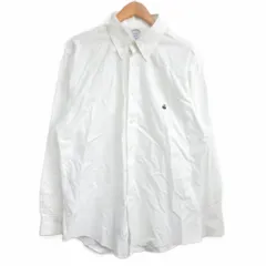 ブルックスブラザーズ BROOKS BROTHERS オックスフォードシャツ ボタンダウン 長袖 ロゴ刺繍 トラッド 白 ホワイト L IBO80