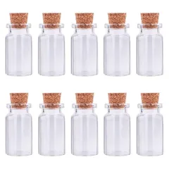 【人気商品】パーツ アクセサリー 可愛い ハンドメイド ブレスレット・装飾品・インテリア・室内飾り物・小物入れ・オブジェ・置物 コルクビン ガラス瓶 ミニチュアボトル 手芸 ガラス小瓶 10本 ミニボトル コルク 40x22mm ガラス 小瓶 PandaHal