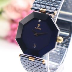 【超希少】H.Stern 1Pダイヤ　18K クォーツ　ブラック 電池新品 エイチスターン H.Stern アガスターン クォーツ 1P