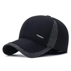 [ALVEIN] 帽子 キャップ ハンチング パイロットキャップ メンズ つば付き 野球帽 冬 耳当て 釣り アウトドア ゴルフ コンパクト イヤーマフ 防寒 (ブラック) [ブラック] [Free Size]