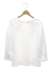 ★【美品】エムズグレイシー ふんわりスリーブブラウス カメリア白×黒23年モデル ☆【美品】エムズグレイシー ふんわりスリーブブラウス カメリア