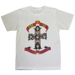 【土日も発送】GUNS N' ROSES GN'R ガンズ・アンド・ローゼズ アペタイト 白 メンズ レディース ロックTシャツ バンドＴシャツ bny ホワイト GUNS-20WH