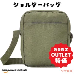 新品 Amazon Essentials ショルダーバッグ Sサイズ カーキ AE-10 ユニセックス 男女兼用 軽い シンプル 財布 スマホ お出かけ 持ち歩き コンパクト 小物収納 おしゃれ リプロスのサムネイル