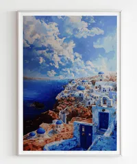 土屋茂　油彩画（SM）【サントリーニ島】 土屋茂 油彩画（SM）【サントリーニ島】 土屋茂 油彩画（SM