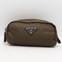 美品 希少【PRADA】プラダ レオパード×カモフラ ナイロンポーチ 三角 美品 希少【PRADA】プラダ レオパード×カモフラ ナイロンポーチ 三角