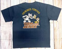 No.40.TOM and JERRY/トムジェリ/ワイドシルエット刺繍Tシャツ/チャコール/Lサイズ/新品未使用/サンプル品