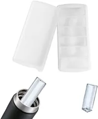 [新品※未使用] 蓋付き シリコン アイストレー 水筒用 氷 氷 作る 容器 長い氷形 四角の氷 10格 グレー 1個 ?取出しやすい タンブラー対応 家庭用 キッチン用 ゼリー飲料 果物 ビール 製氷器のサムネイル