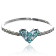 指輪 レディース リング パライバトルマリン プラチナ ダイヤモンド Pt950 ハートリング 刻印入り 鑑別書付き 日本製【人気アイテム】【アクセサリーマート/メルカリShops店】