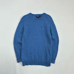 レア　70s  大文字タグ　ポロバイラルフローレン　シェットランドセーター　ニット　ワンポイント　刺繍ロゴ Polo by Ralph Lauren 100% Virgin Shetland wool sweater Msize T908 B3