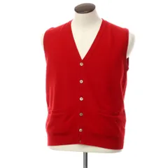 【中古】バーバリーロンドン BURBERRY LONDON ウール ニットベスト レッド【サイズL】【メンズ】のサムネイル