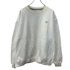 Champion 無地 スウェット トレーナー XL ホワイト チャンピオン 裏起毛 ワンポイントロゴ刺繍 ワッペン 古着卸 アメリカ仕入 a709-5267