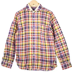 【COMME des GARCONS JUNYA WATANABE MAN 】 コムデギャルソン・ジュンヤワタナベ・マン リネン チェックシャツ 長袖 WK-B019 マルチカラー メンズ Mサイズ トップ 【9356】のサムネイル