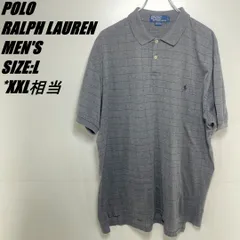 【定番・US古着】Polo by Ralph Lauren　ポロラルフローレン　ポロシャツ　メンズ　サイズL　XL~XXL相当　大き目　グレー×ブラック　格子柄