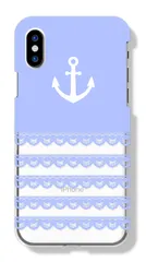 Xperia 10 II SO-41A SOV43 ケース カバー エクスペリア10 II スマホケース ハードケース マリン 海 レース ボーダー パステルカラー 大人 かわいい 海 人気 クリア 透明 カラー03