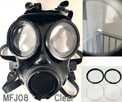 MFJ08ガスマスク用レンズ クリア 透明 GasMask　外付けリング付