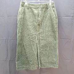 ◇ ZARA ザラ コーデュロイ生地 ハイウエスト trf collection ロング丈 タイト スカート サイズM グリーン レディース E  【1303290015808】