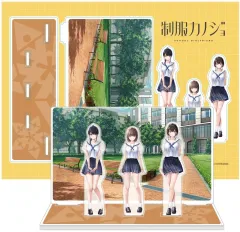 【中古】アクリルスタンド・アクリルパネル 集合 ジオラマアクリルフィギュア 夏服Ver. 「制服カノジョ」