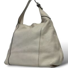美品】 AULENTTI レザー ワンショルダー 三角バッグ シボ革 ベージュ