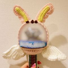 カラット棒ペンライトカバー　light stick　編み物　SEVENTEEN トラム　天使　白　ジョンハン